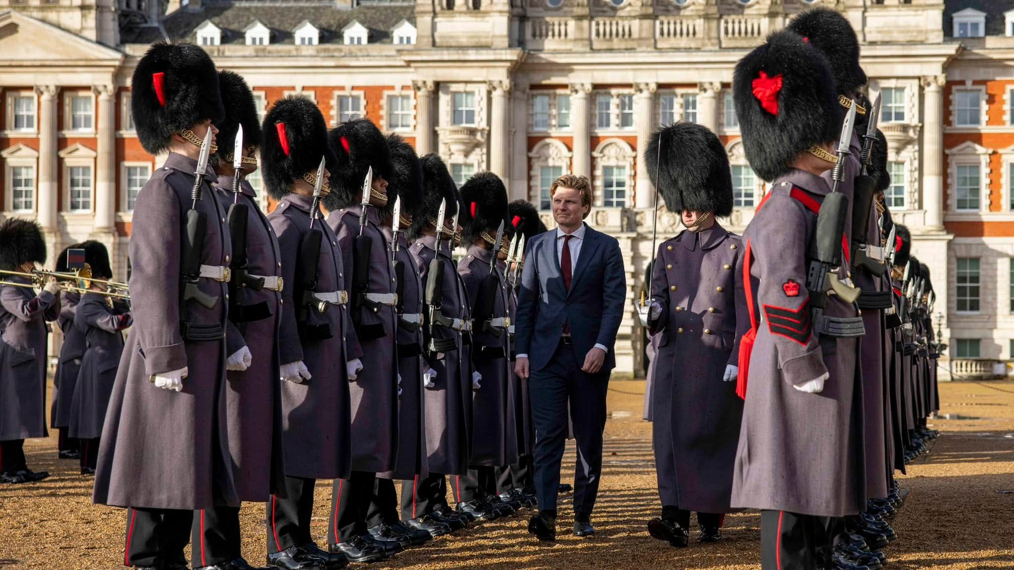 Dutch Minister of Defence inspects the Guard of Honour, at Horse Guards Parade, during his visit to London. UK Ministry of Defence © Crown copyright 2025