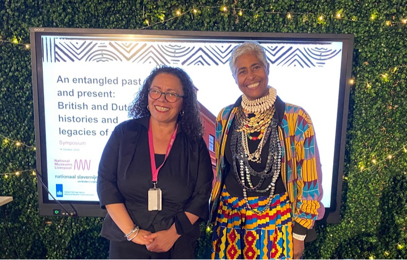 Michelle Charters, Head of the International Slavery Museum in Liverpool (left) and Peggy Brandon, in charge of setting up the National Museum of Slavery in Amsterdam (right)