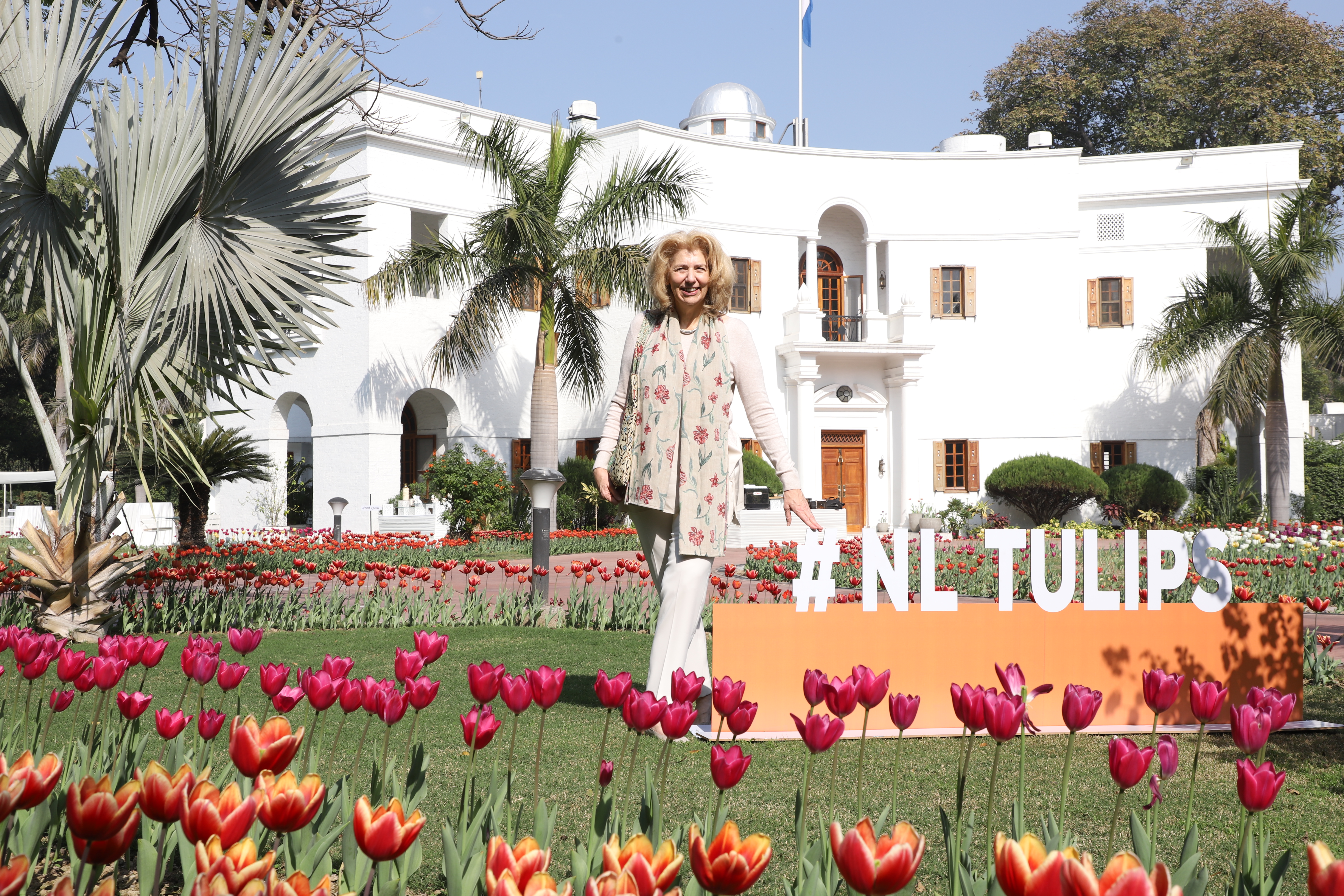 Ambassador Marisa Gerards: Stunning tulip fields at the NL Residence.