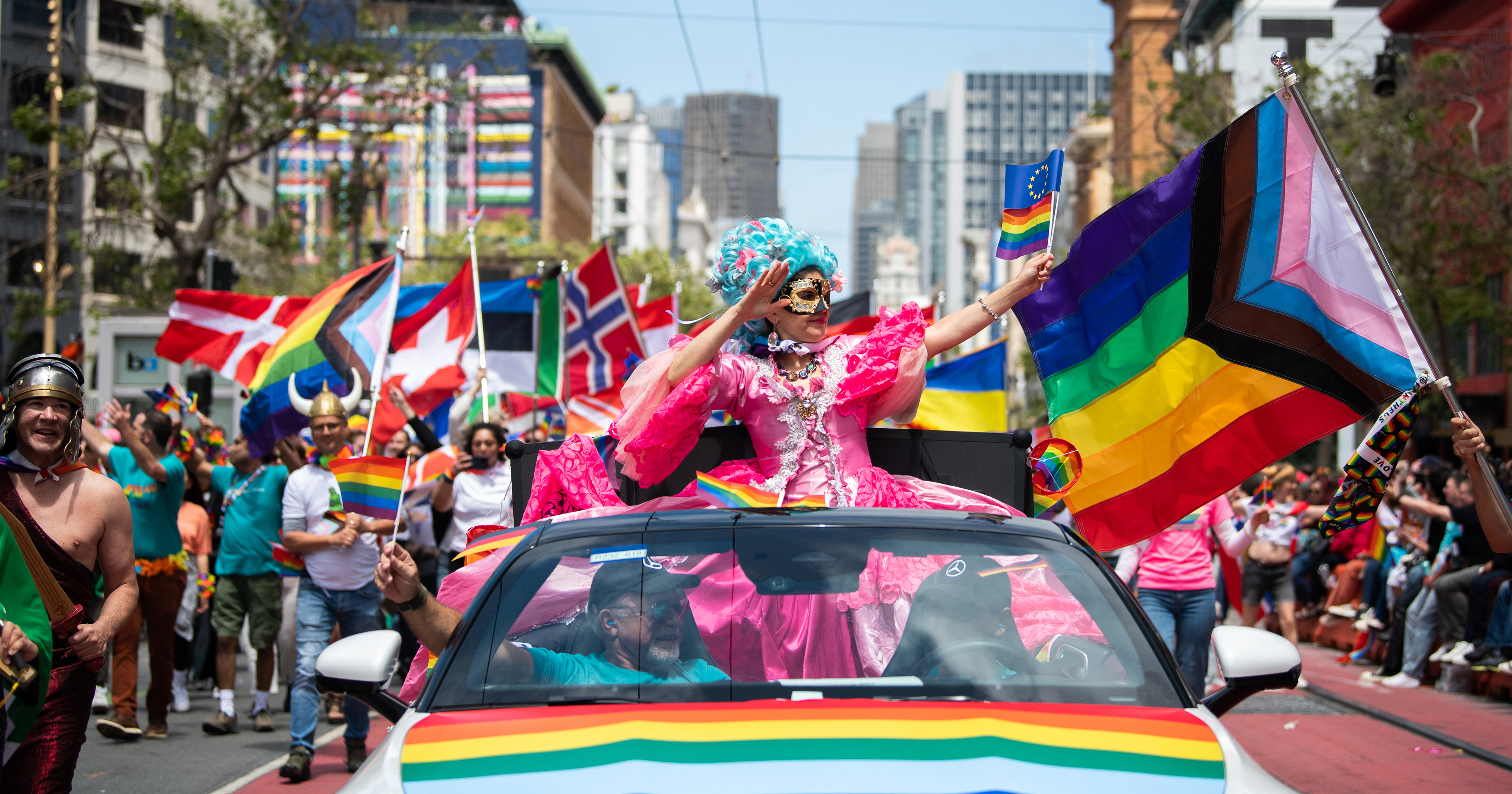 The Netherlands and other European Consulates participated in San Francisco Pride Parade showing support for LGBTQ+ rights in the US and worldwide.