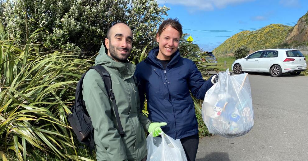 EU beach clean up activity by embassy staff