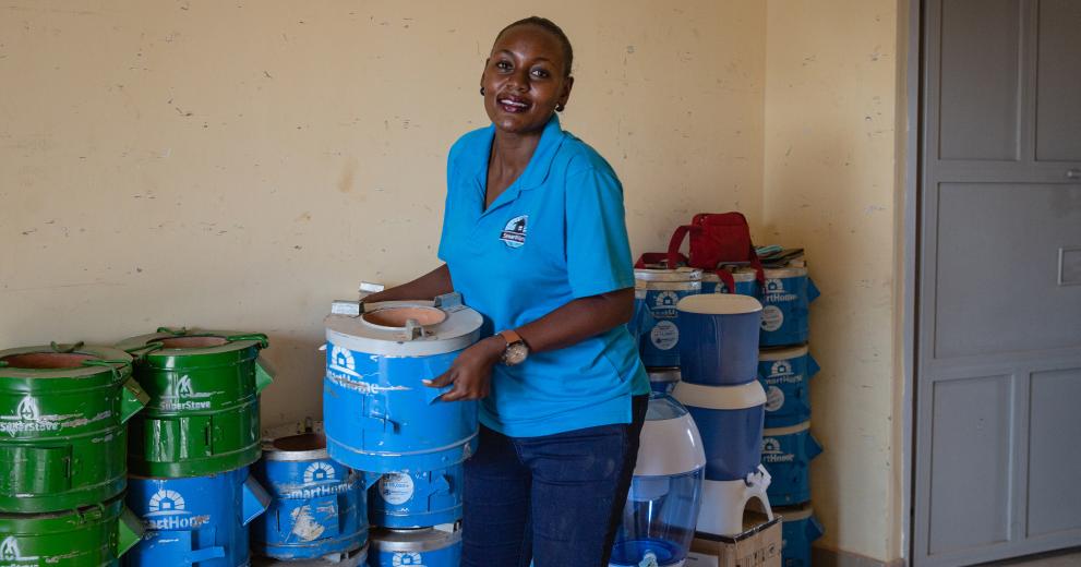 Entrepreneur with clean cooking stoves.