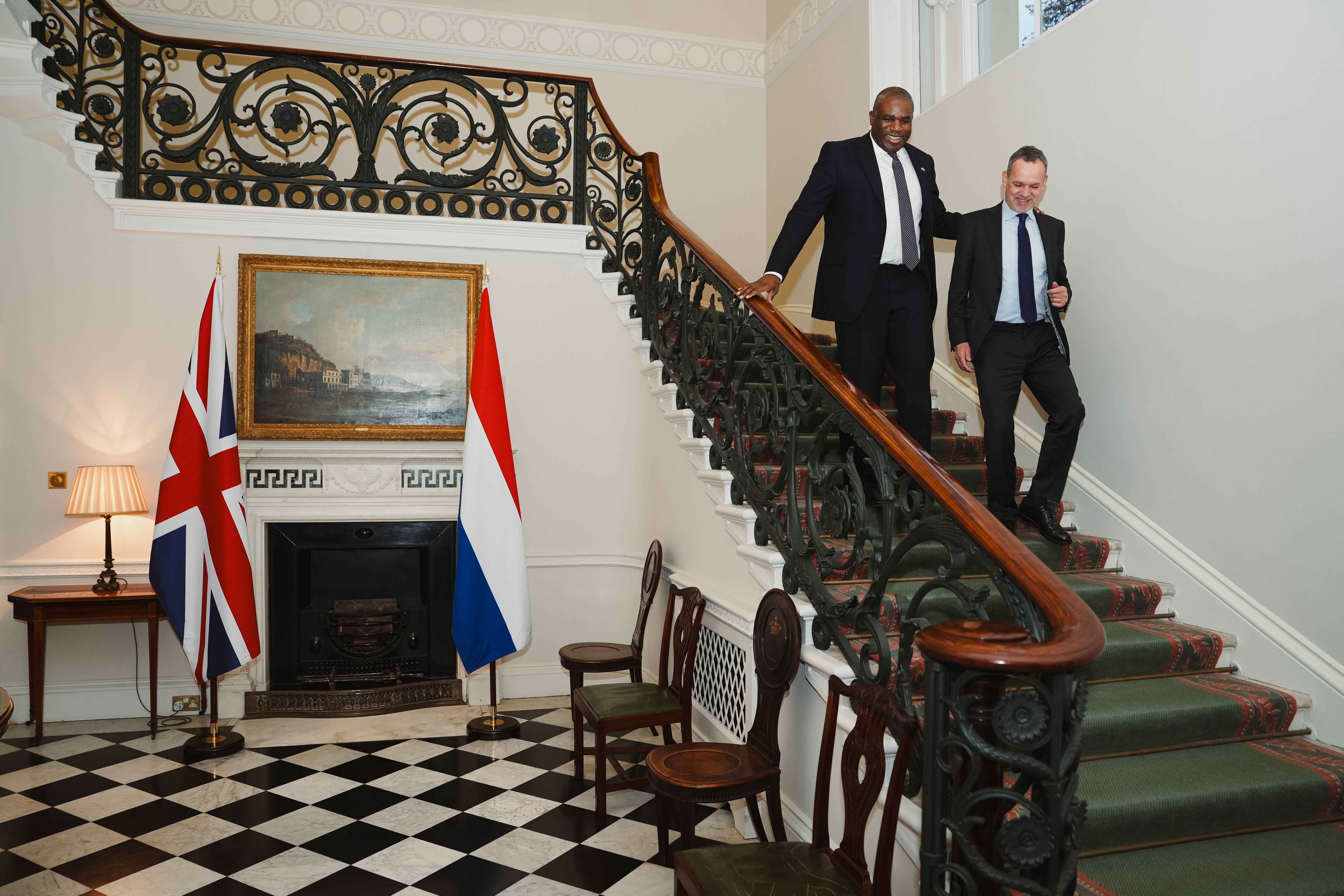 UK Foreign Secretary David Lammy and Netherlands Minister of Foreign Affairs Caspar Veldkamp in London